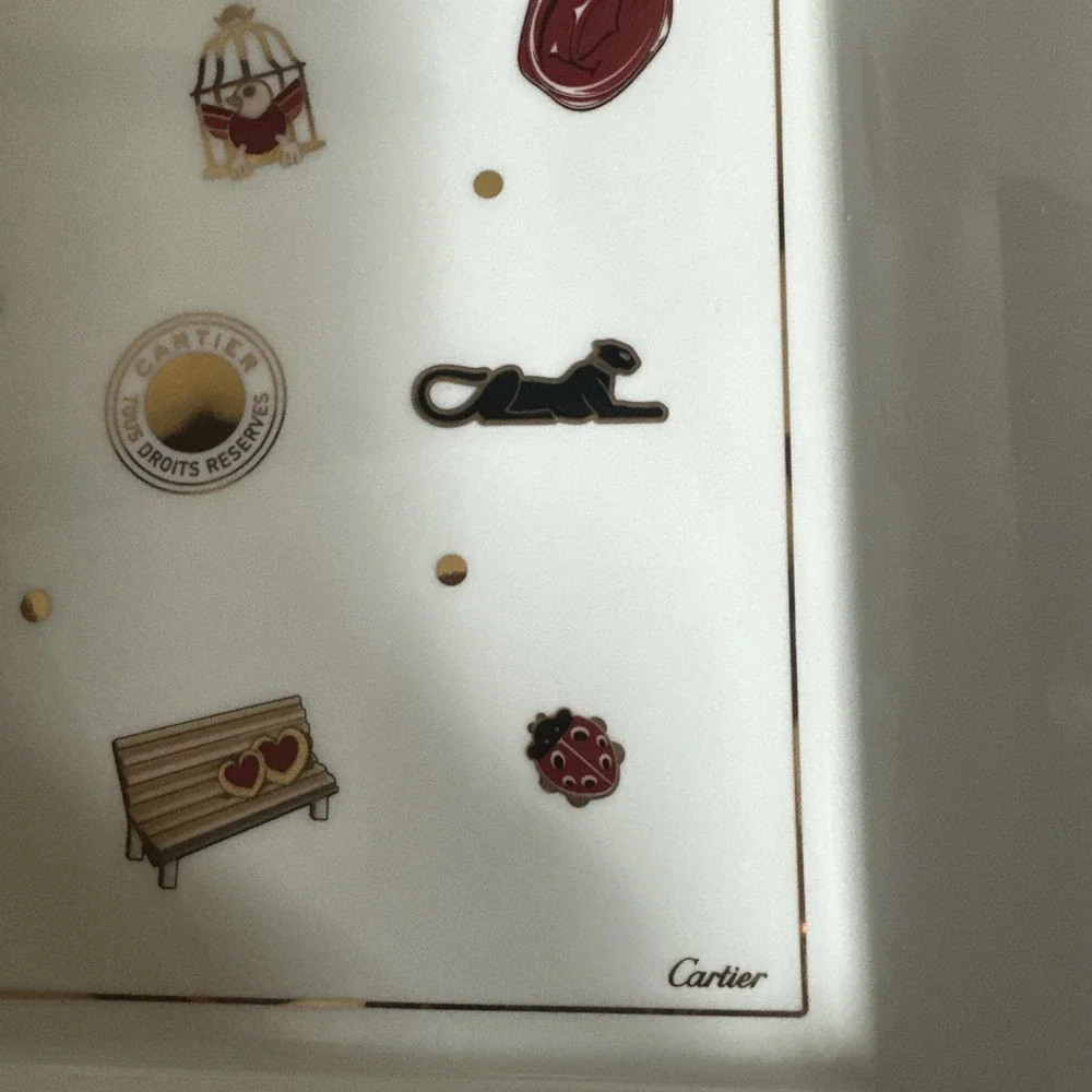 Cartier Trinket Porcelain Tray 7x7  Box New Msrp $499